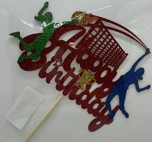 Cake Topper- Happy Birthday- Volleyball Design - Picture 1 of 2