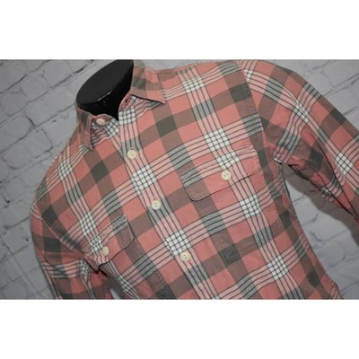 J Crew Flannel Dress Shirt Button Up Mens Size Small Pink Plaid  - Image 1 of 4