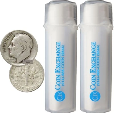 FULL DATES 2 Rolls of 50 ea $10 Face Value 90% Silver Roosevelt Dimes - Image 1 of 4