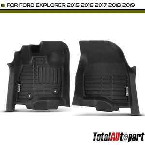 2x Black Floor Mats Liners for Ford Explorer 2011 2012 2013 2014 TPE Front Side - Picture 1 of 8