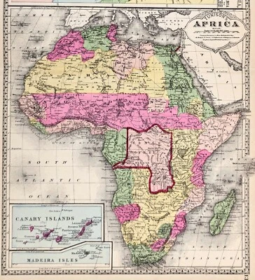 1887  AFRICA - WESTERN ARABIA  Map ORIGINAL  (20x12)  Nile River Course & Delta - Image 1 of 4