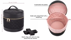 500cc Wax Heater,Mobile Beauty,Cosmetic,Makeup,Microfiber VeganLeather/Nylon Bag - Picture 1 of 12