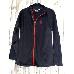 Boys Youth Kids Spyder Full Zip Jacket Coat Black Red Size XL 18 / 20 - Picture 1 of 11