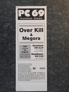 Alte Konzertkarte Ticket - Over Kill & Megora - makellos - 1997 - Bild 1 von 2
