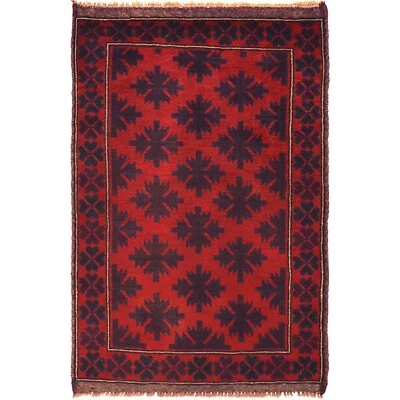 Tribal Handmade Balouch Area Rug Oriental Afghan Woven Rug 2'10"x4'8" ft, W15517 - Image 1 of 4