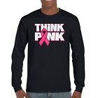 Think Pink Long Sleeve T-shirt Breast Cancer Awareness Pink Ribbon