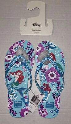 Sandalias Vera Bradley DISNEY Ariel Chanclas La Sirenita Grandes 9-10 Nuevas con Etiquetas Foto 1 de 4