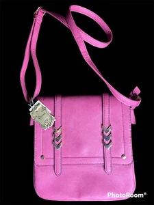 NWT Alyssa Double Compartment Large Flapover Crossbody Bag Fuchsia - Picture 1 of 6