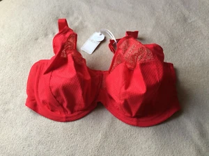 Elomi 40J (GG) Mitzi Red Underwire Banded Bra Style 4290 NWT - Picture 1 of 6