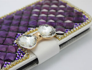 For LG G Stylo 3/4/5/5X/6 Bling glitter handmade Leather slots wallet case cover