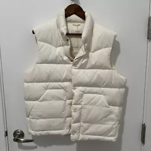 NEW NWT Zara Origins Feather & Down Gilet Mens M Cream White Puffer Snap Vest - Picture 1 of 5