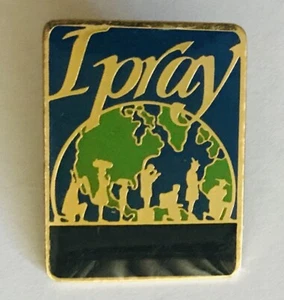 Insignia alfiler religión cristiana I Pray Across The World rara vintage (L48) - Imagen 1 de 2