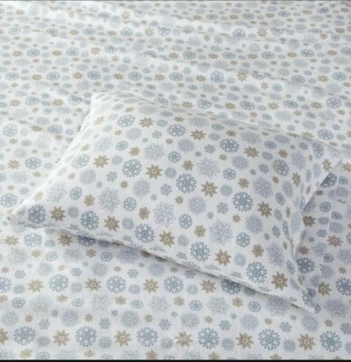Комплект простыней True North By Sleep Philosophy Flannel Queen Flurries Snowflakes   - Изображение 1 из 4