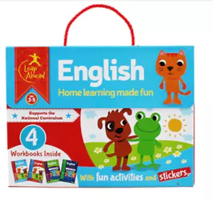 NEW Leap Ahead ENGLISH age 3 - 5 CARRY PACK of 4 workbooks with STICKERS - Picture 1 of 1