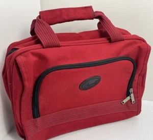 Ricardo Beverly Hills Toiletry Bag Red Multi Compartment Hanging Travel Bag 13” - Picture 1 of 7