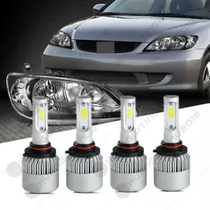 PARA HONDA CIVIC 2004-2005 FAROS LED TRANSPARENTES BOMBILLAS COMBO 4X US 18920 - Imagen 1 de 8