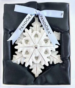 New Pandora Christmas Ornament Snow Flake Limited Edition 2015 Porcelain - Picture 1 of 2