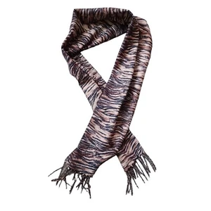 V Fraas Cashmink Scarf Animal Print 52" Fringe Rectangle Winter Made in Germany - Picture 1 of 9