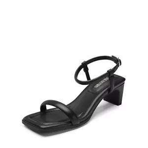 Women Ankle Strap Open Toe Low Chunky Heel Wedding Party Dress Heel Sandals - Picture 1 of 35