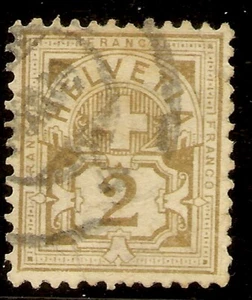 SUIZA  Yvert 58 (º)  2 Céntimos Bistré  1882  NL1237 - Bild 1 von 2