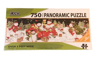 Rompecabezas panorámico Lang nuevo/sellado día de nieve 750 piezas más de 3 pies de ancho - Imagen 1 de 4