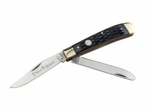 BOKER® Treebrand Trapper Jigged Black EDC Pocket Knife D2 Bone Slipjoint 110824 - Picture 1 of 2