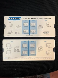 Set of 2 Instant US to Metric Conversion Slides 1971 Vintage Waldenbooks - Bild 1 von 2
