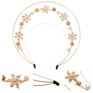 Goddess Crown Headband Flower Pearl Crown Headband Lolita Headband Decorative - Picture 1 of 12