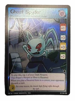 Neopets TCG - Ghost Spyder 9/100 Holo Foil - The Haunted Woods - Image 1 of 4