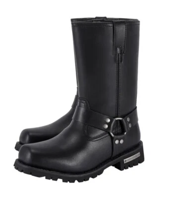 Botas masculinas de couro para motocicleta botas de motociclista botas de equitação pretas impermeáveis TAMANHO 10 - Imagem 1 de 4