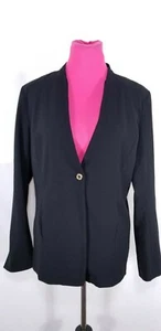 Dana Buchman Womens Jacket Blazer Size 10 One Button Black - Picture 1 of 6