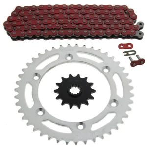 1990-1993 fits Suzuki DR350S Red Non O Ring Chain & Sprockets kit 14/43 - Picture 1 of 4