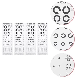 4 Pcs Vision Test Chart Child Wall Optometry Poster Pilot Visual - Picture 1 of 10