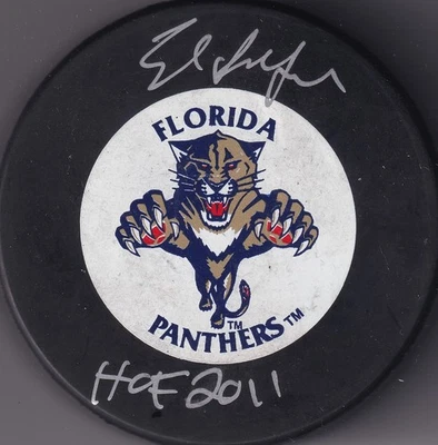 PUCK CON LOGOTIPO VINTAGE FIRMADO BECKETT ED BELFOUR "HOF 2011" FLORIDA PANTHERS WW82496 Foto 1 de 2