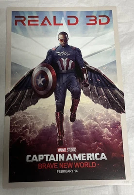 Captain America Brave New World 2025 Movie Poster 11 X 17 Marvel Real D 3D ~A - Image 1 of 3