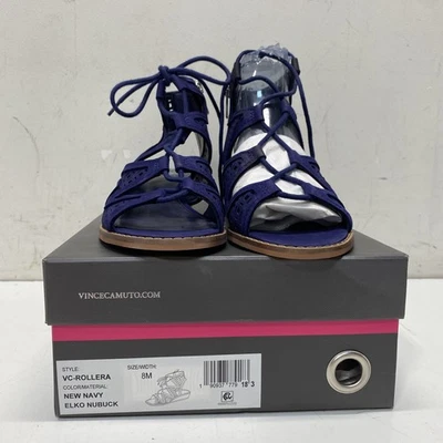 Vince Camuto Purple Geometric Leather Cutout Sandals Women's Size 8 - Image 1 of 4