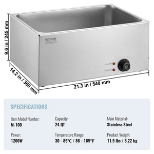 Succebuy Commercial Food Warmer Electric Steam Table for Soap with Glass Cover & - Picture 1 of 29