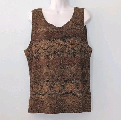 Camiseta sin mangas elástica de ciervo blanca para mujer 2X marrón negra sin mangas hilo dorado  Foto 1 de 4