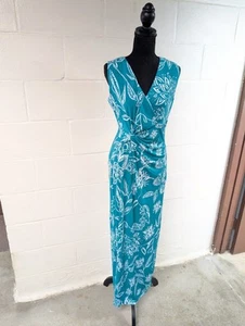 Chaps Women's Size 10 Sleeveless Tropical Print Maxi Dress Event Beach Vacay - Picture 1 of 6