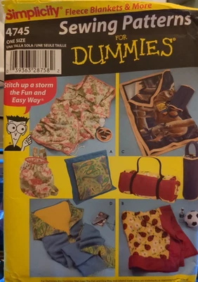 SIMPLICITY Sewing Pattern FOR DUMMIES # 4745 FLEECE BLANKET & MORE UC/FF - Image 1 of 4