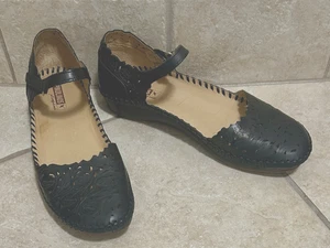 Pikolinos Damen Puerto Vallarta schwarzer Leder Ballerinas ~ Gr. 41 (10-10,5) ~ LESEN - Bild 1 von 12