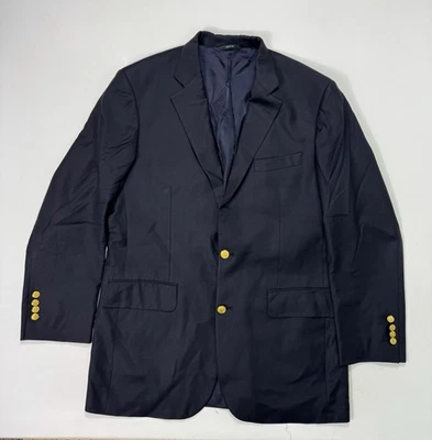 Blazer Brooks Brothers Hombres 41L Negro Loro Piana Lana Botones Dorados Logo Lujo Foto 1 de 4