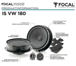Focal IS VW180 KIT 2 Vie per Volkswagen , Golf V, Skoda, Seat 150w - Foto 1 di 6