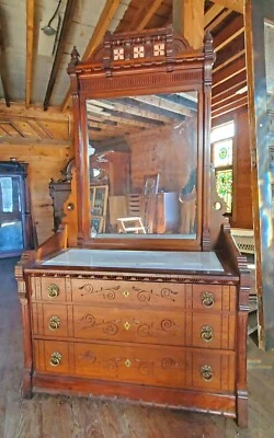 EASTLAKE MODERN GOTHIC WALNUT DRESSER - Image 1 of 4