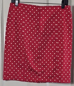 D&W Collection Skirt XL Red White Polka-Dots Rockabilly Knee Pencil Valentine's - Picture 1 of 23