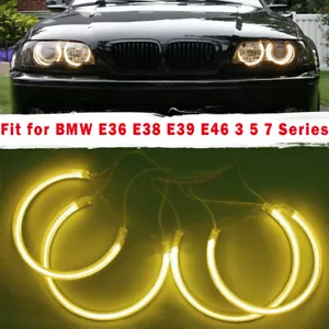 Angel Eye Halo Light Ring CCFL Fit for BMW E46 E39 E38 E36 Yellow Warm White - Picture 1 of 5