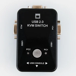 USB VGA KVM Switch Box For Mouse Keyboard Monitor Sharing 2 Computer PC 2 Ports - Picture 1 of 5