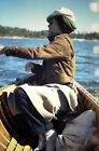1940'S Kodachrome Slide, Lady In Period Clothing On A Small Rowing Boat