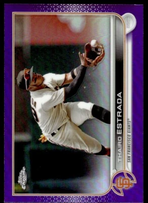 2022 Topps Chrome Update PURPLE REFRACTOR Thairo Estrada San Francisco Giants - Image 1 of 2