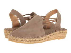 Women's Shoes Toni Pons NURIA Slingback Espadrille Wedge Sandal TAUPE SUEDE - Picture 1 of 7